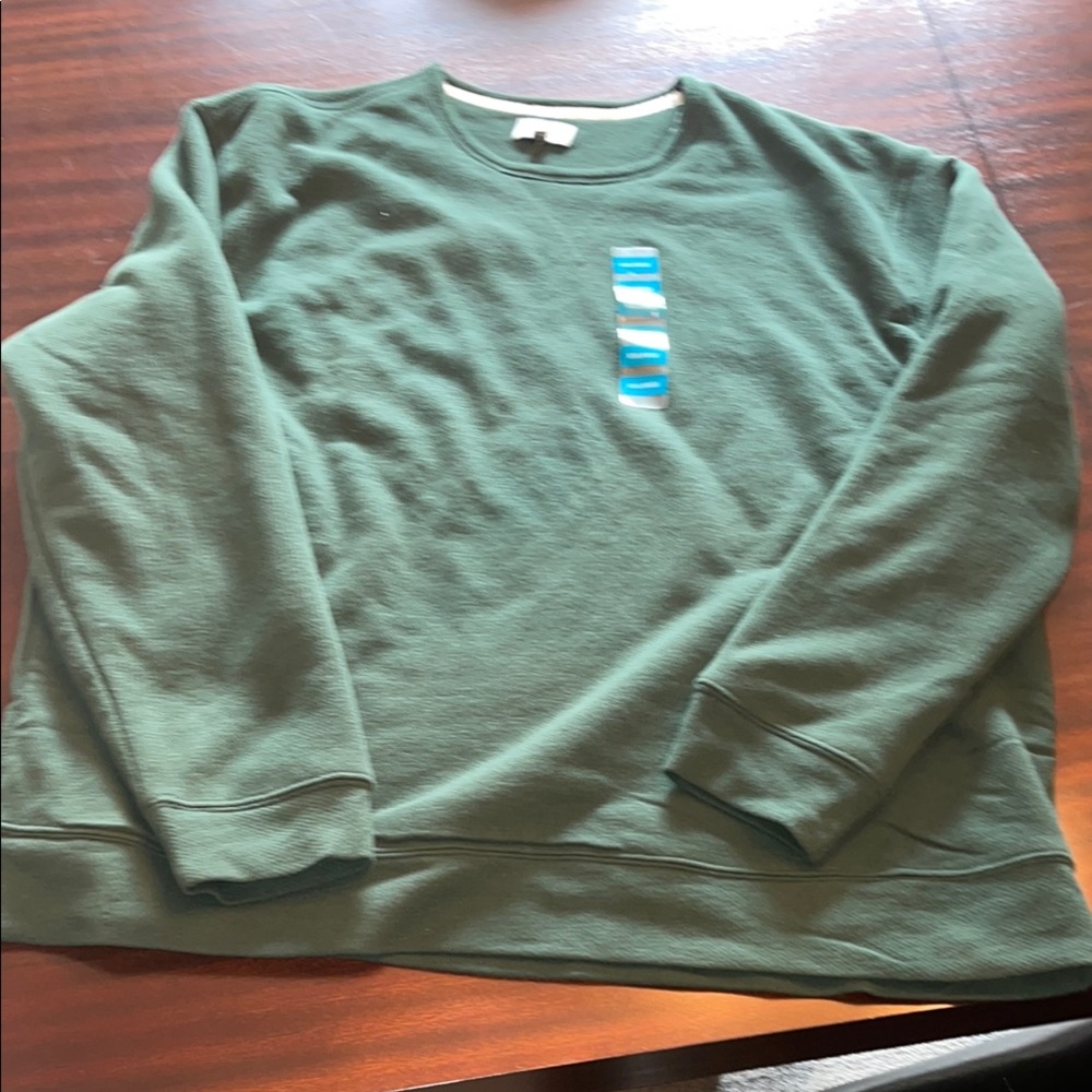 Green  Sweatshirts Sherpa lined texture crew size xxl NWT